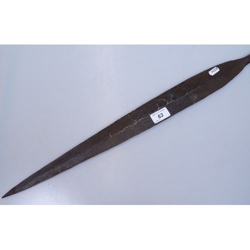 63 - An African spear tip, length 27