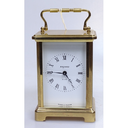 93 - A Bayard French brass-cased 8-day carriage clock