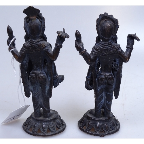 96 - A pair of Indian bronze standing deities, height 5.5