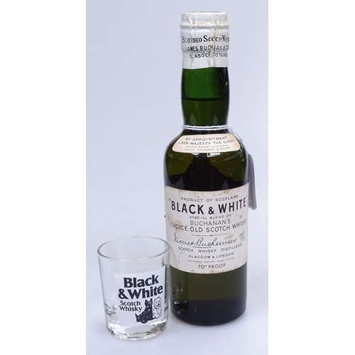 99 - A half bottle of Black and White special blend of Buchanan's Choice Old Scotch Whisky, and a small W... 