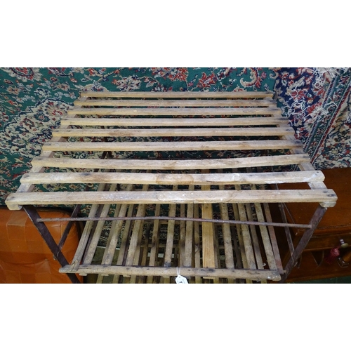 1799 - A French baker's 8-tier folding bread rack, W53cm