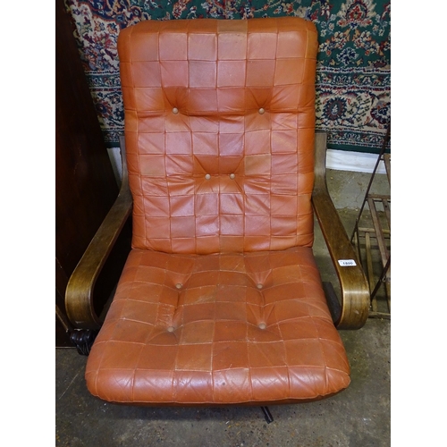 1800 - Mid-century revolving easy chair on star-shaped base