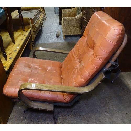 1800 - Mid-century revolving easy chair on star-shaped base