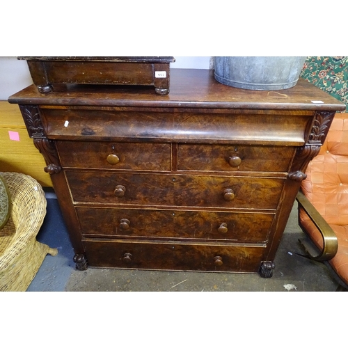 1801 - A Victorian mahogany Scottish chest, with 6 drawers, W123cm