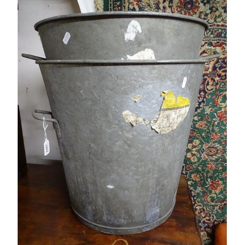 1802 - A pair of galvanised 2-handled buckets