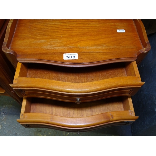 1819 - A pair of French walnut bedside chests, W39cm