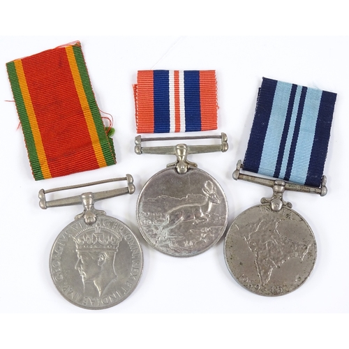 84 - 3 Second World War Service medals, South Africa Europe pair to F Pruksch, and 1 India medal (3)