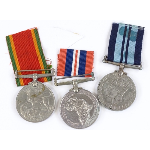 84 - 3 Second World War Service medals, South Africa Europe pair to F Pruksch, and 1 India medal (3)