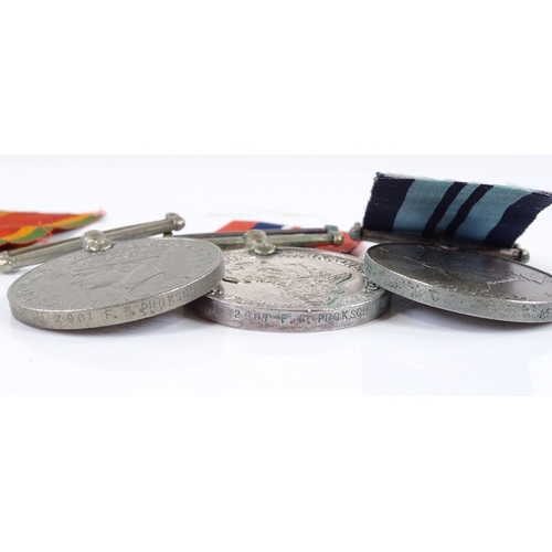 84 - 3 Second World War Service medals, South Africa Europe pair to F Pruksch, and 1 India medal (3)