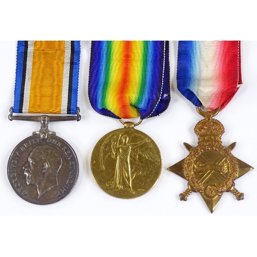 86 - A trio of First War medals to 4464 Pte F G Hunt, The Queen's Regiment