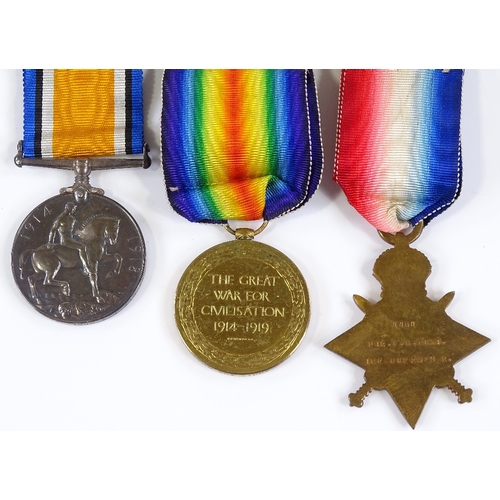 86 - A trio of First War medals to 4464 Pte F G Hunt, The Queen's Regiment