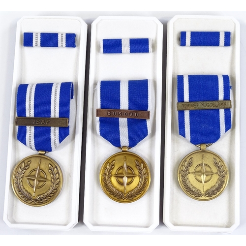 89 - 3 NATO Service medals, former Yugoslavia, Kosovo and ISAF (3)