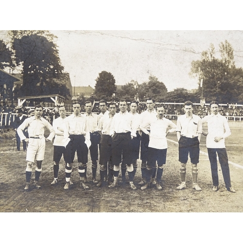 90 - Early football interest, a photographic postcard depicting the 1911 England International Amateur Fo... 