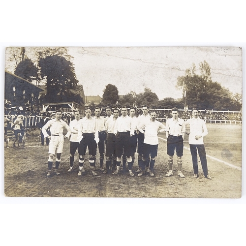 90 - Early football interest, a photographic postcard depicting the 1911 England International Amateur Fo... 