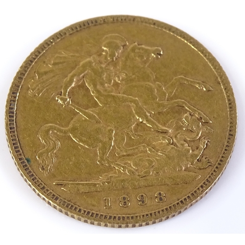 94 - An 1898 gold half sovereign