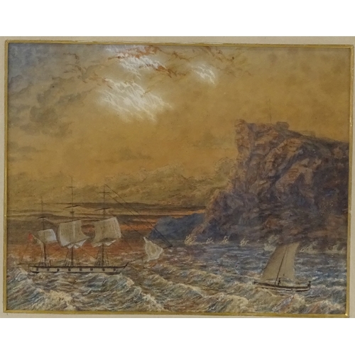 1122 - 19th century English School, watercolour, marine scene, unsigned, 4.5