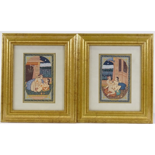 1133 - A group of Mughal watercolour / gouache paintings (10), framed