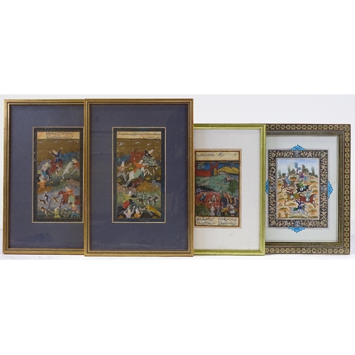 1133 - A group of Mughal watercolour / gouache paintings (10), framed