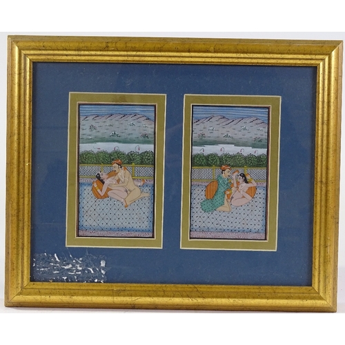 1133 - A group of Mughal watercolour / gouache paintings (10), framed