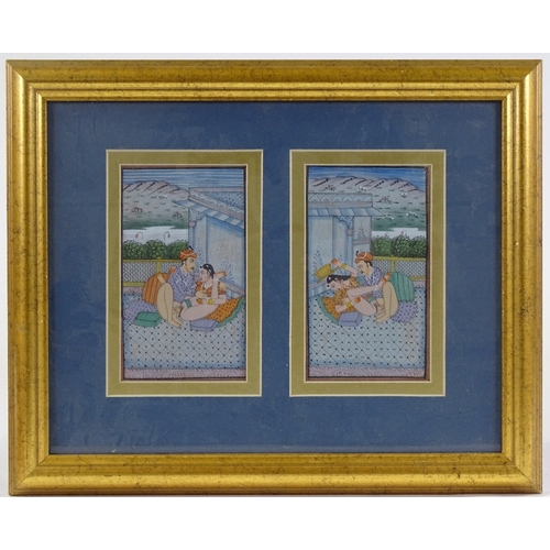 1133 - A group of Mughal watercolour / gouache paintings (10), framed