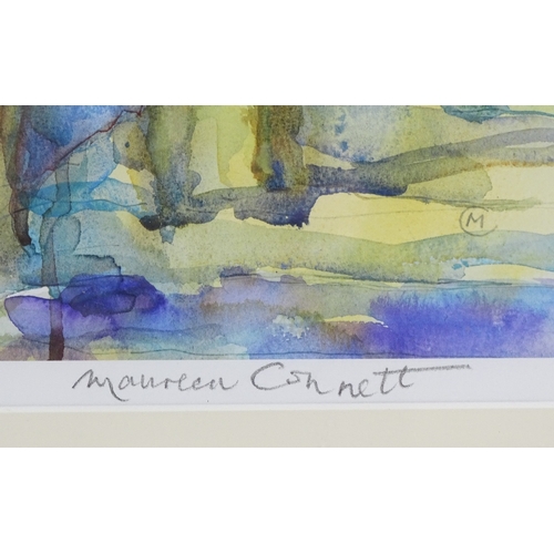 1134 - Maureen Connett, watercolour, Great Dixter summer in grounds, 8.5