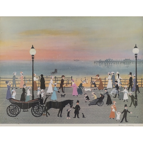 1139 - Helen Bradley, colour print, promenade, signed in pencil with blind stamp, image size 18