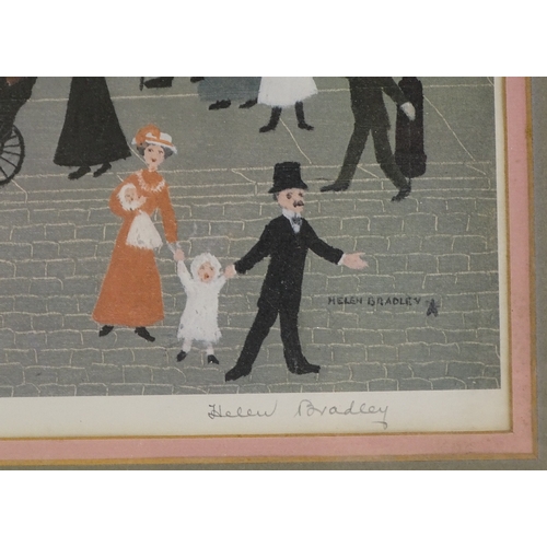 1139 - Helen Bradley, colour print, promenade, signed in pencil with blind stamp, image size 18