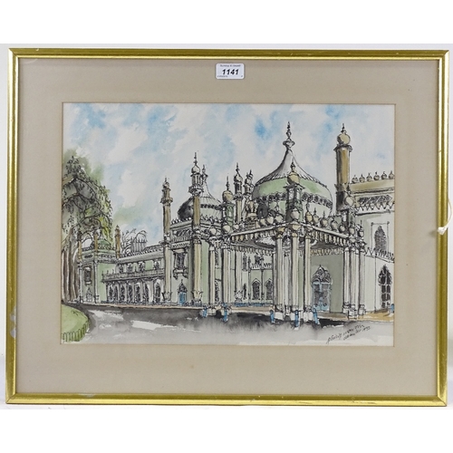 1141 - Philip Martin, watercolour / ink, Brighton Pavilion, 1972, 13