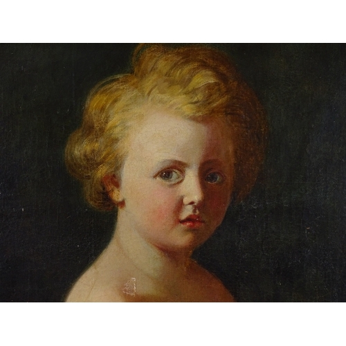 1153 - 19th century oil on canvas, portrait of a child, unsigned, 30