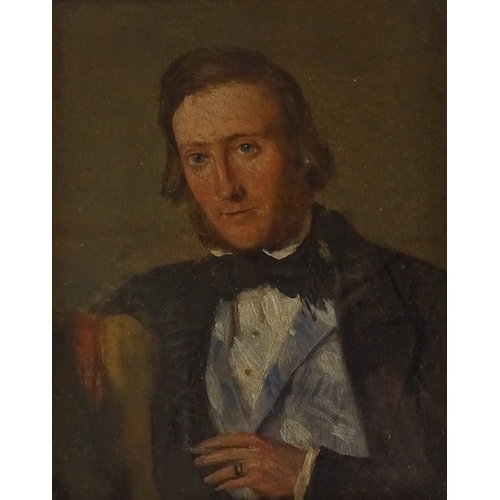 1154 - Oil on canvas laid on board, portrait of a gentleman, late 19th / early 20th century, unsigned, 9