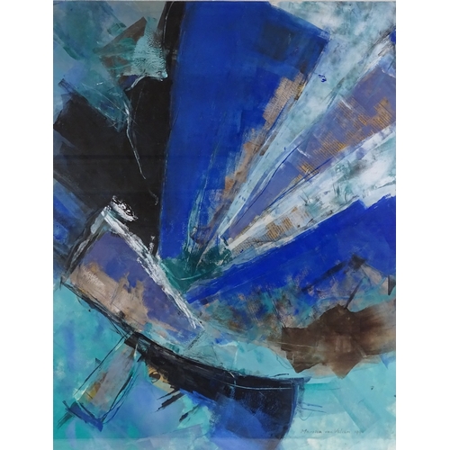 1156 - Marisca Van Velzen, mixed media, abstract composition, 1990, 25.5