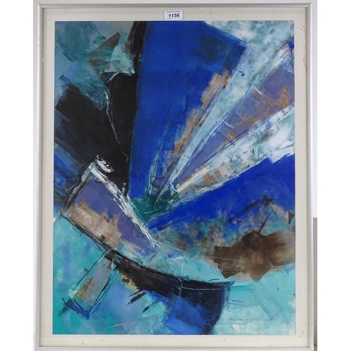 1156 - Marisca Van Velzen, mixed media, abstract composition, 1990, 25.5