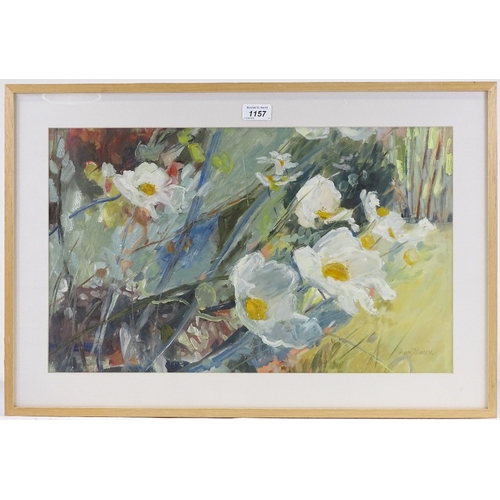 1157 - Ann Johnson, oil on paper, spring flowers, 13