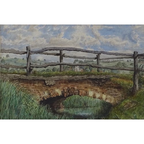 1166 - William Bowden (1880 - 1956), watercolour, old bridge, 5