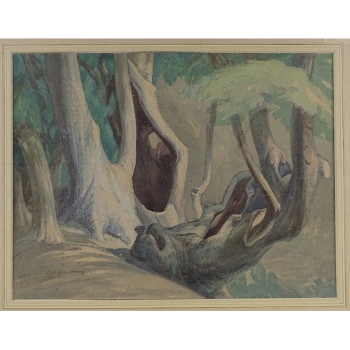 1169 - E A Sallis Benney, watercolour, woodland scene, 15