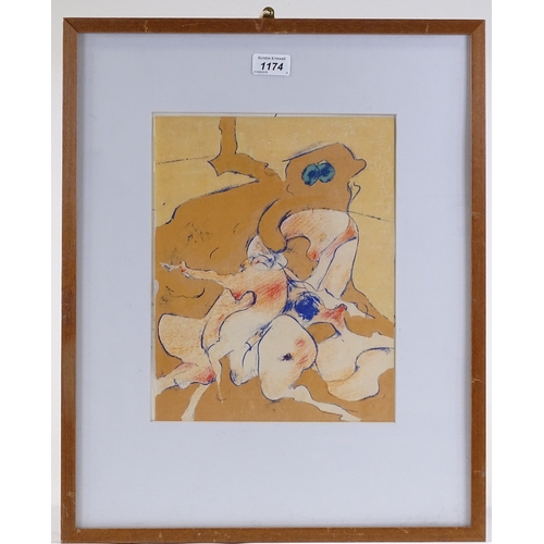 1174 - Dorothea Tanning, lithograph, abstract forms, 1974, cat. no. 41, sheet size 12