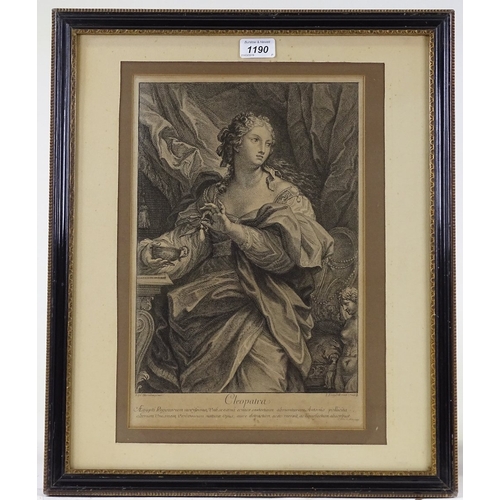 1190 - J Frey after C Maratti, engraving, Cleopatra, circa 1726, 15