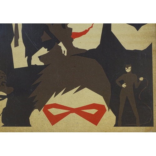 1199 - Mid-20th century Batman poster, possibly a prototype design, image size 23