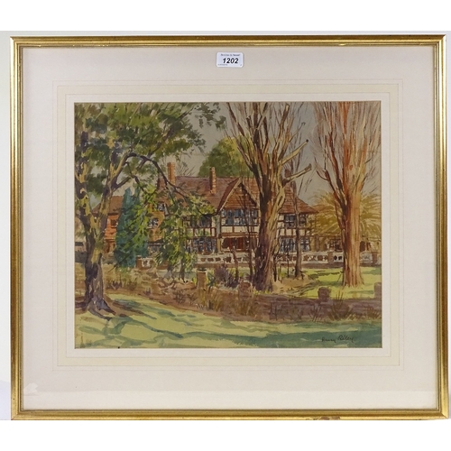 1202 - Harry Riley RI (1895 - 1966), watercolour, a country house, 14