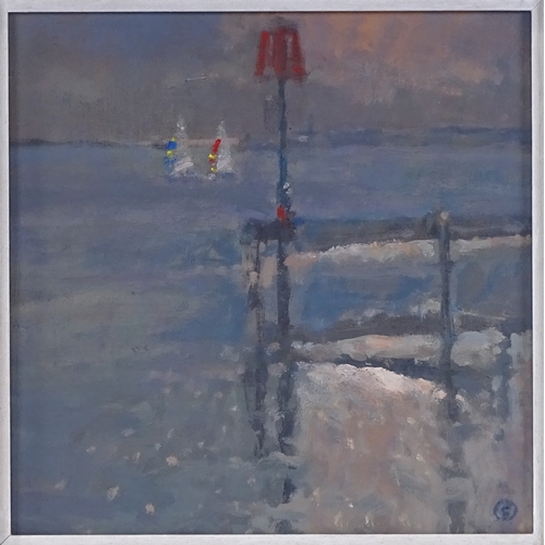 1226 - Colin Orchard, oil on board, Rye Harbour winter morning, 10