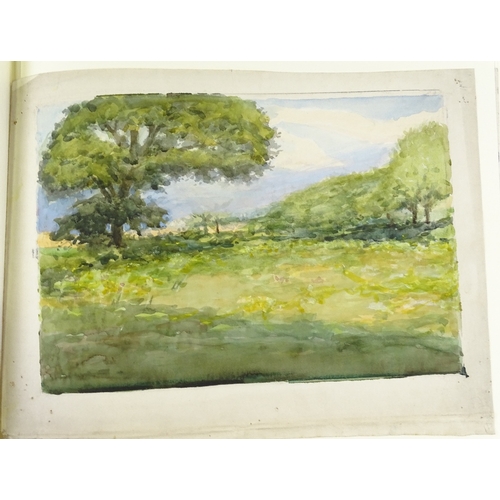 1252 - Album of mainly early to mid-20th century watercolours (50)