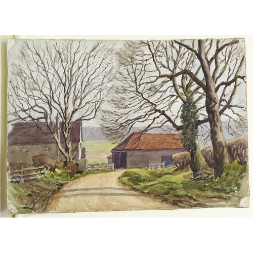 1252 - Album of mainly early to mid-20th century watercolours (50)