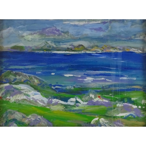 1257 - Late 20th century Scottish School, acrylic on board, a summer's day Iona, unsigned, 11