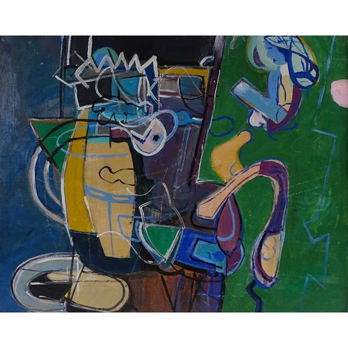 1259 - Late 20th century British School, acrylic on board, abstract composition, 30