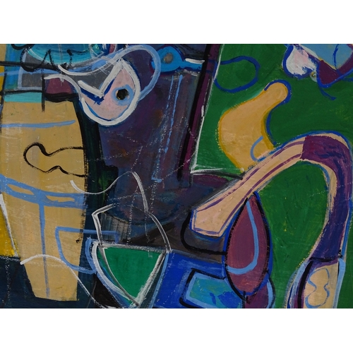 1259 - Late 20th century British School, acrylic on board, abstract composition, 30