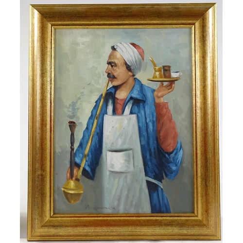 1262 - Middle Eastern School, 2 oils on canvas, study of a young woman, 19