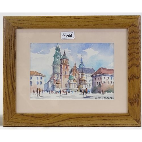 1266 - Watercolour, street scene in Prague, 6