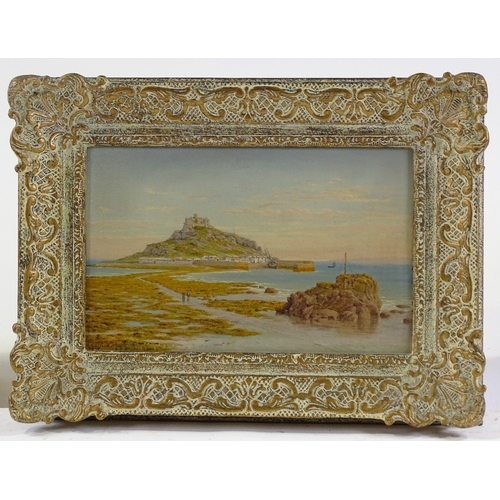 1267 - John Mulcaster Carrick (1833 - 1896), oil on board, view of St Michael's Mount, 1878, 7