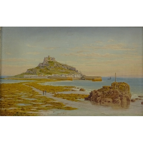 1267 - John Mulcaster Carrick (1833 - 1896), oil on board, view of St Michael's Mount, 1878, 7