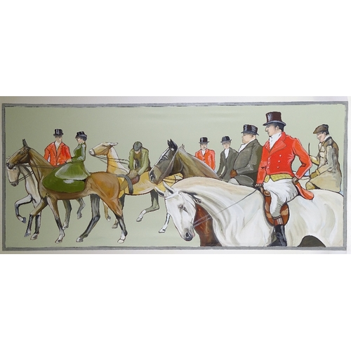 1294 - Clive Fredriksson, oil on canvas, the hunt meet, 20